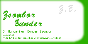 zsombor bunder business card